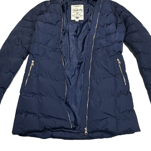 TOKYO LAUNDRY womens safflower longline quilted puffer coat, hood in peacoat, S. - Picture 3 of 6